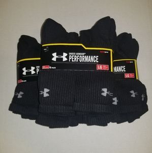 New Under Armour Black Socks 6 Pair